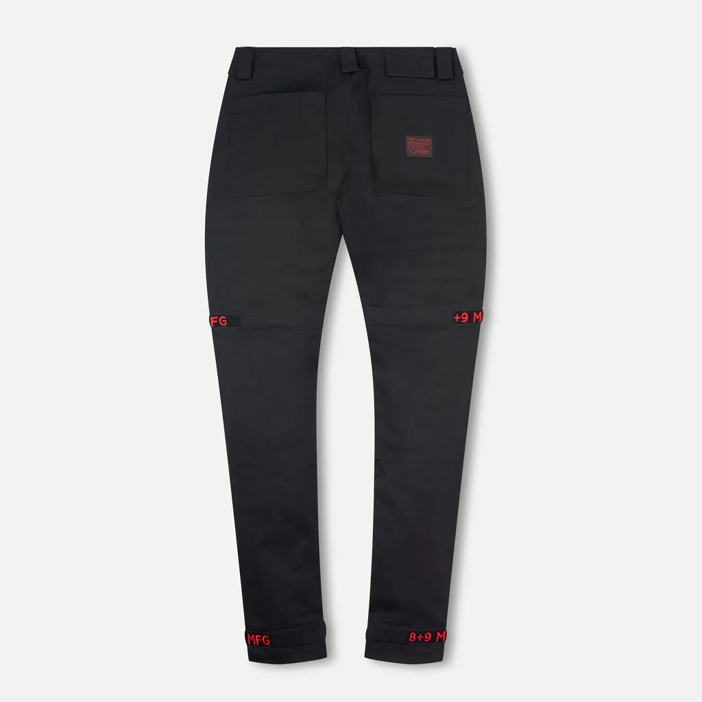 Adjustable Slim-Fit Utility Pants in Bred Color