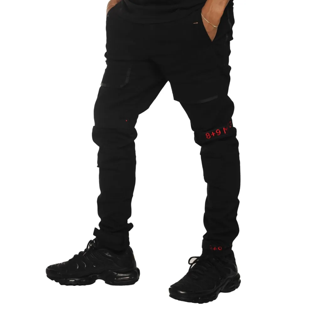 Adjustable Slim-Fit Utility Pants in Bred Color