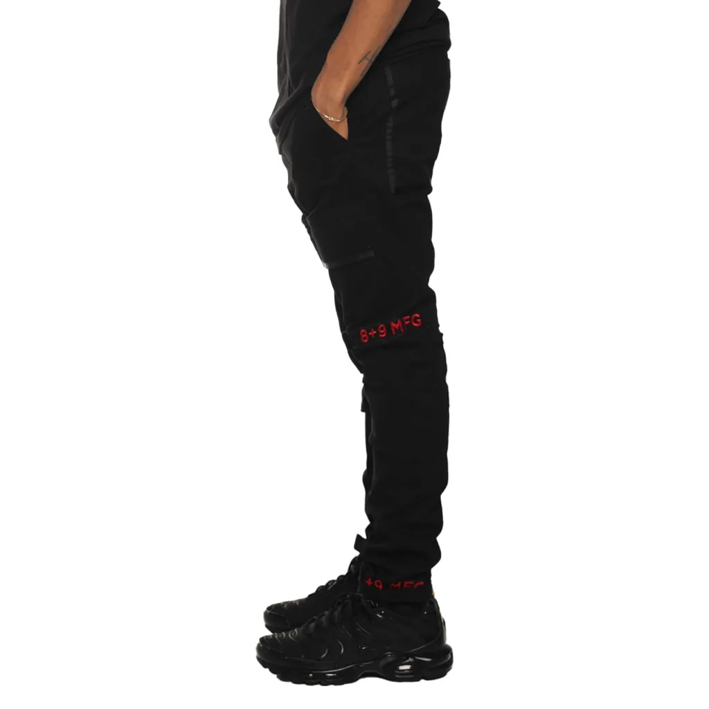 Adjustable Slim-Fit Utility Pants in Bred Color