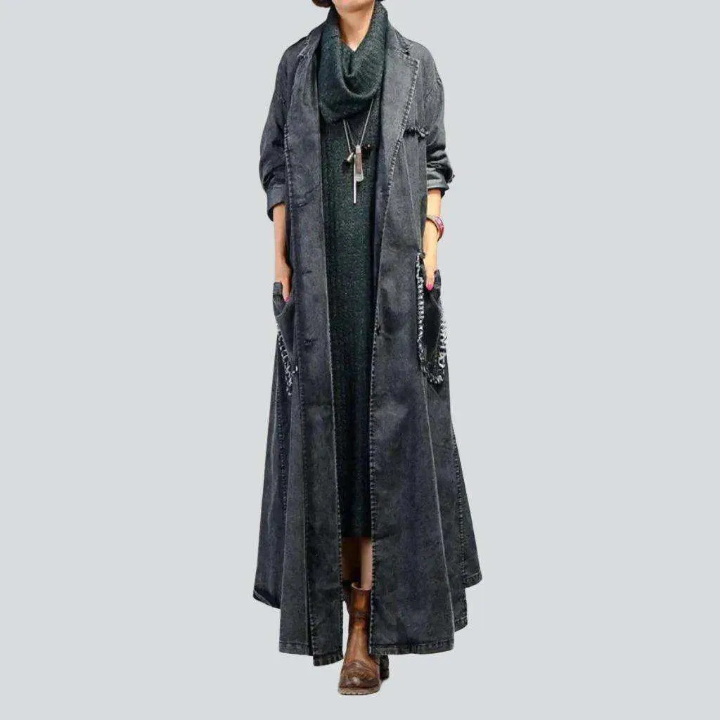 Urban style vintage denim coat