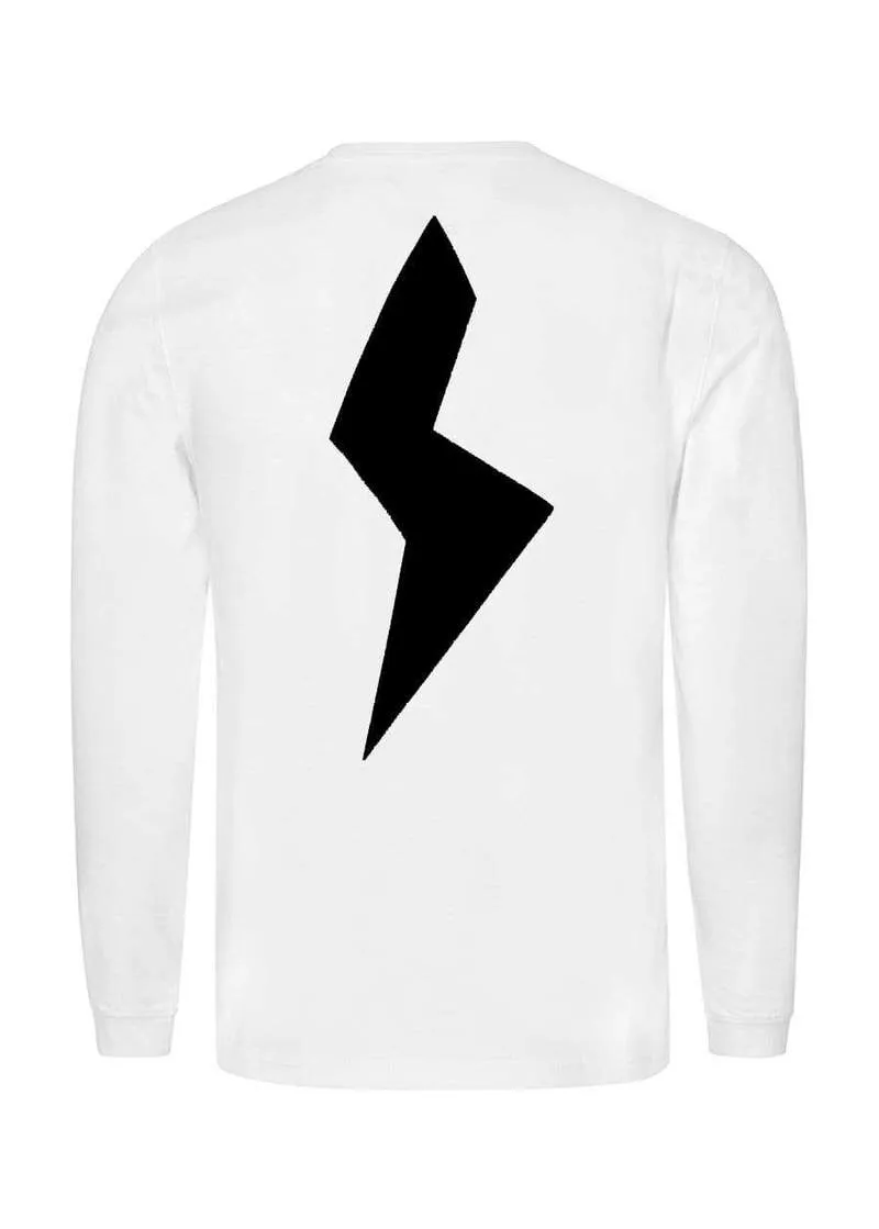 White Thunderbolt Boys Long Sleeve T-Shirt