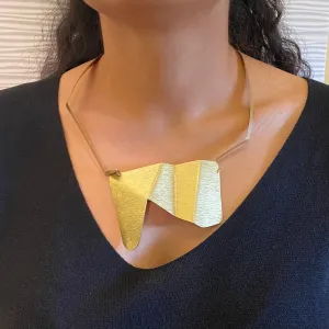 WONDER 1 Folded Metal Centerpiece Necklace from the FIGURE Collection