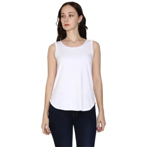 Woodwose Organic Clothing Women's White Bamboo Relaxed Fit Tank Top